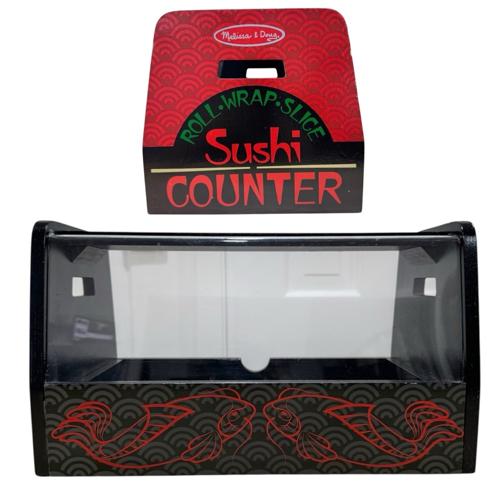 Melissa & Doug Roll, Wrap, Slice Sushi Play Counter Case Only Wood Plexiglass
